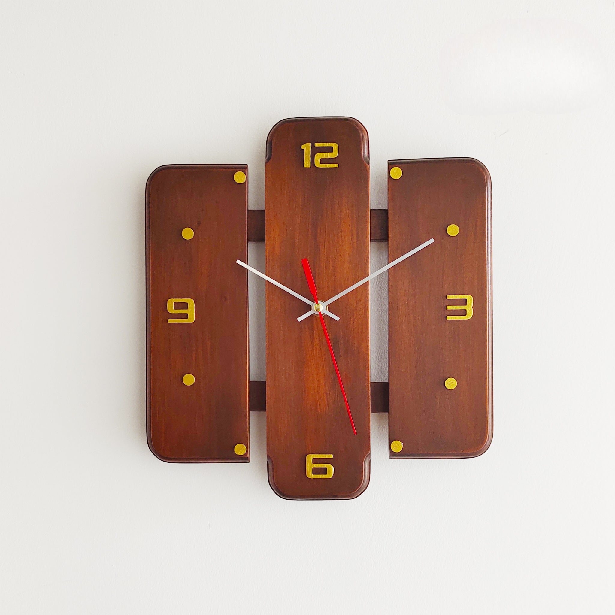 Minimalist Mahogany Wall Clock