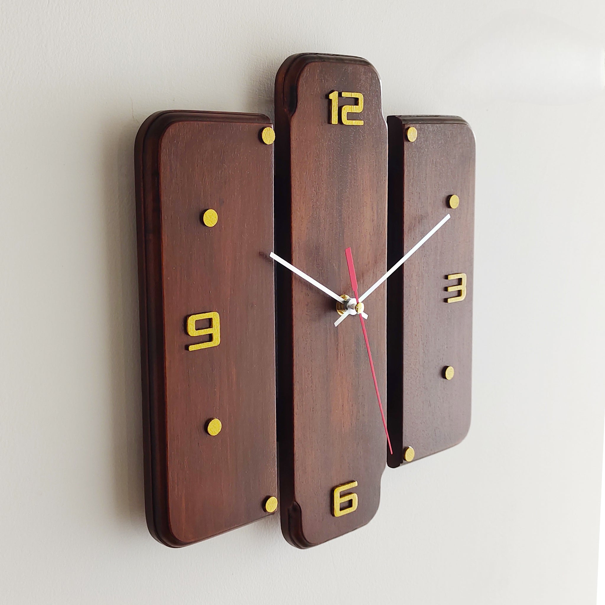 Minimalist Mahogany Wall Clock