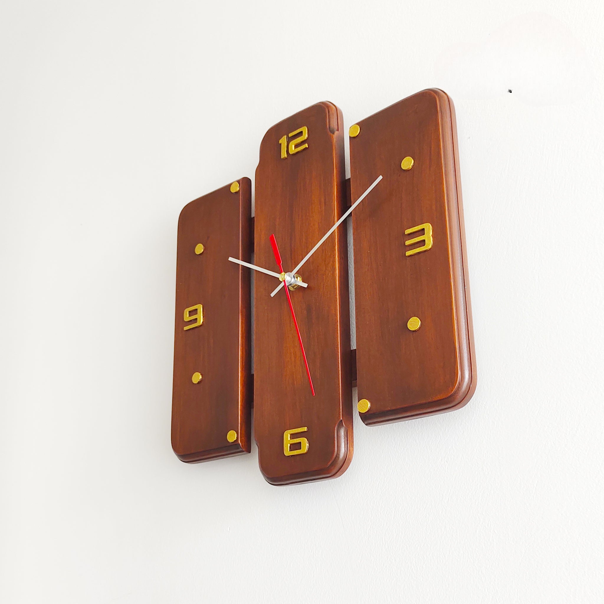 Minimalist Mahogany Wall Clock