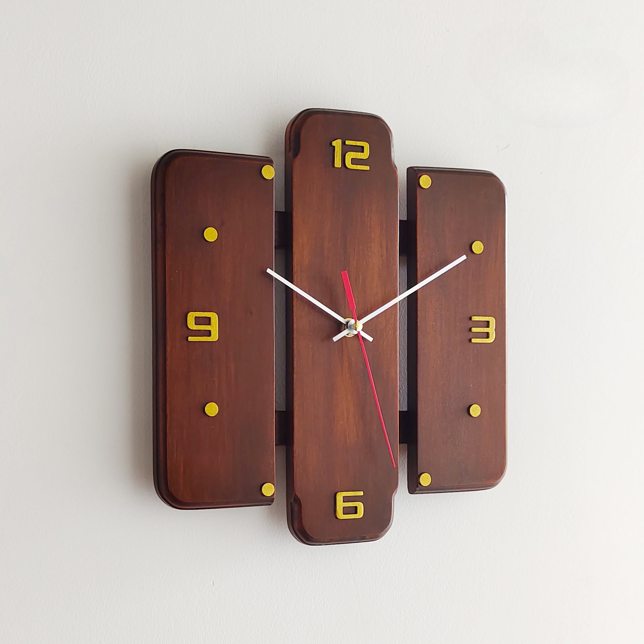 Minimalist Mahogany Wall Clock