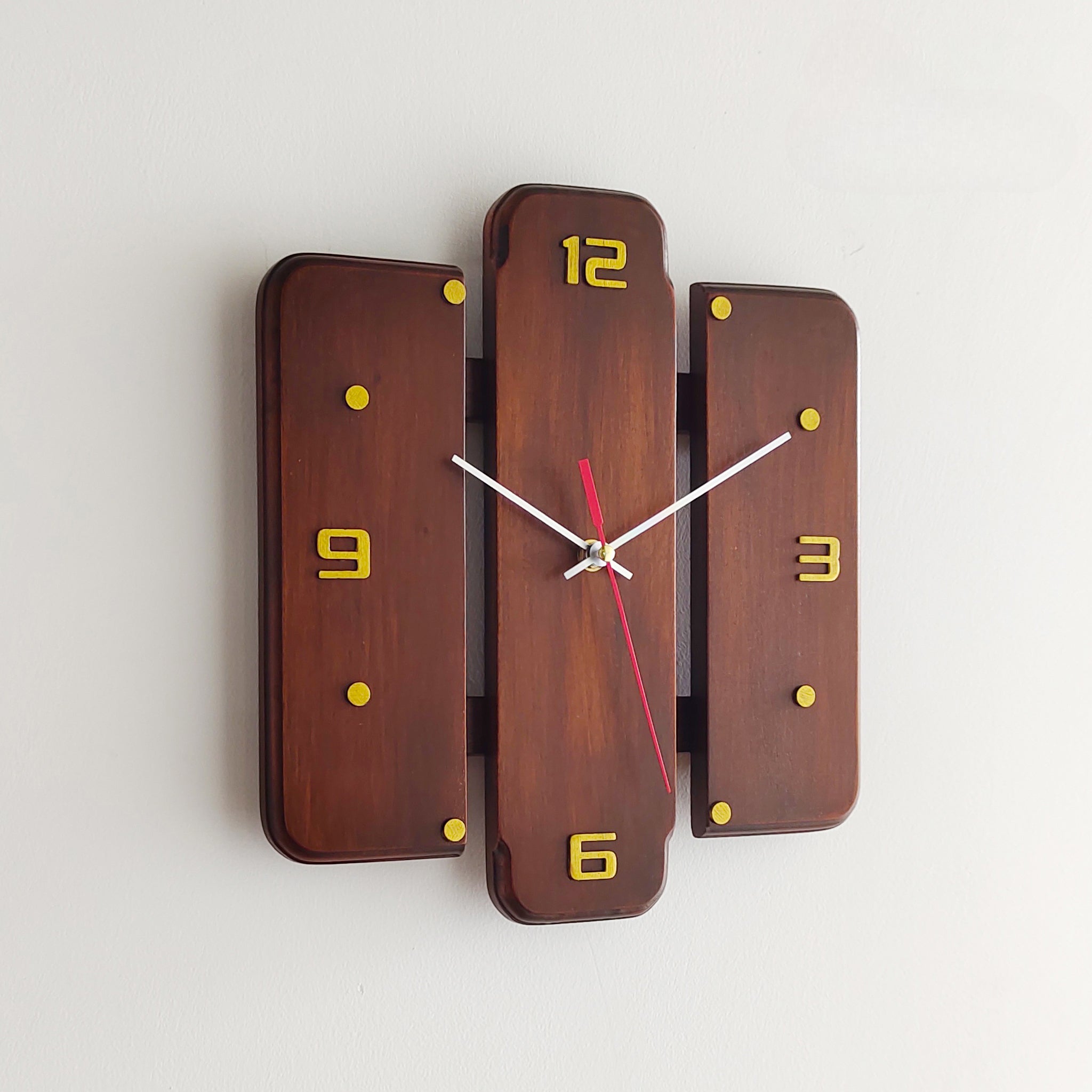 Minimalist Mahogany Wall Clock