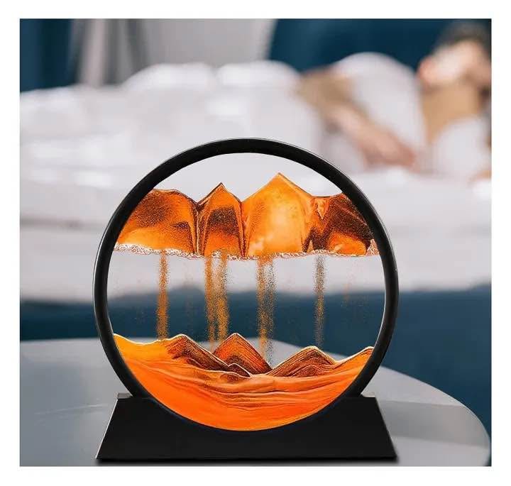 Moving Sand Art Round Glass Flowing Sand Frame