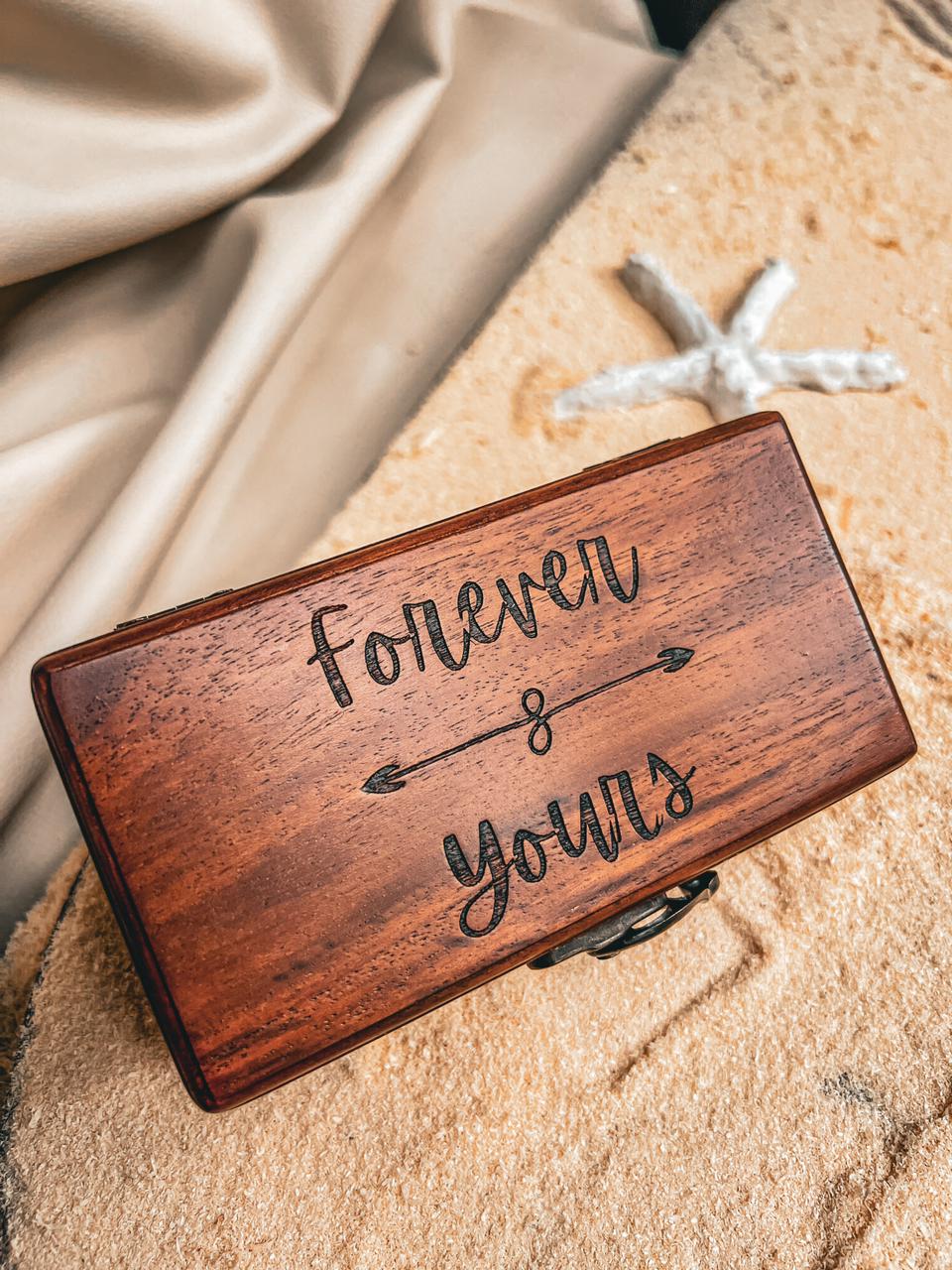 Personalized Wooden Double Ring Box – Elegant Gift for Special Occasions